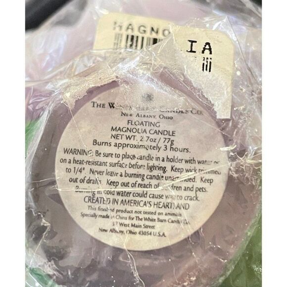 Candles Lot of 2 Purple Magnolia Flower Floating Candles - Picture 6 of 6